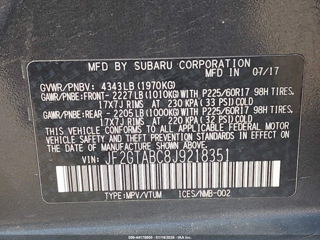 2018 SUBARU CROSSTREK JF2GTABC8J9218351 Photo 8