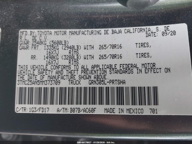 3TMCZ5AN5MM373709 Toyota Tacoma Trd Off-road