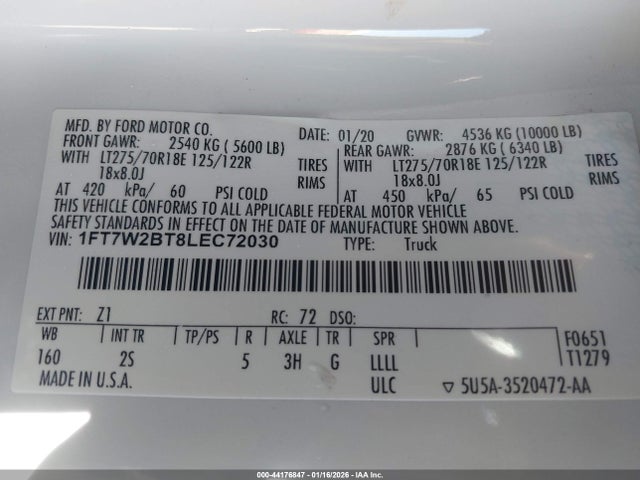 Ford F-250 Xlt 2020 1FT7W2BT8LEC72030 Image 9