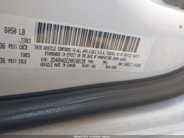 2010 Dodge Grand Caravan Se მანქანა იყიდება აუქციონზე, vin: 2D4RN4DE2AR168139, აუქციონის ნომერი: 44177074