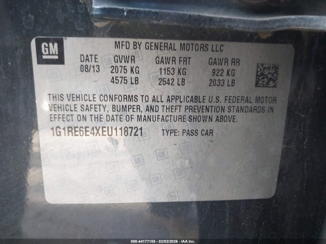 1G1RE6E4XEU118721 Chevrolet Volt