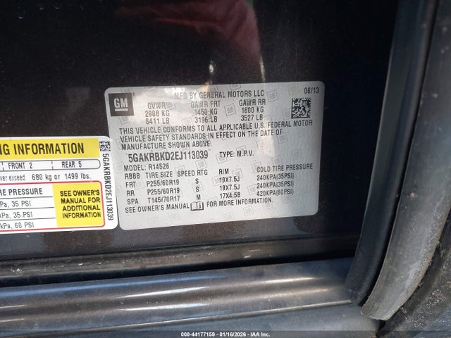 Buick Enclave Leather 2014 5GAKRBKD2EJ113039 Image 9