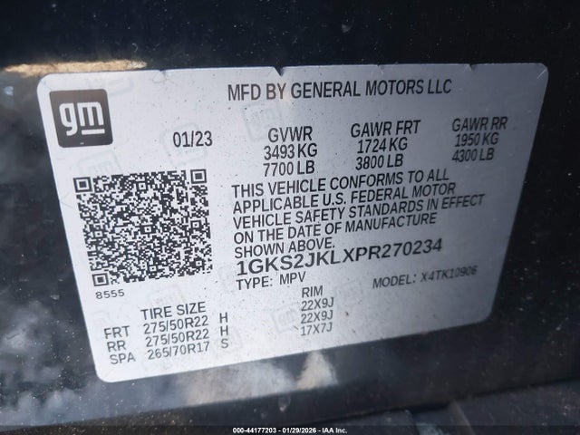 1GKS2JKLXPR270234 GMC Yukon Xl 4wd Denali