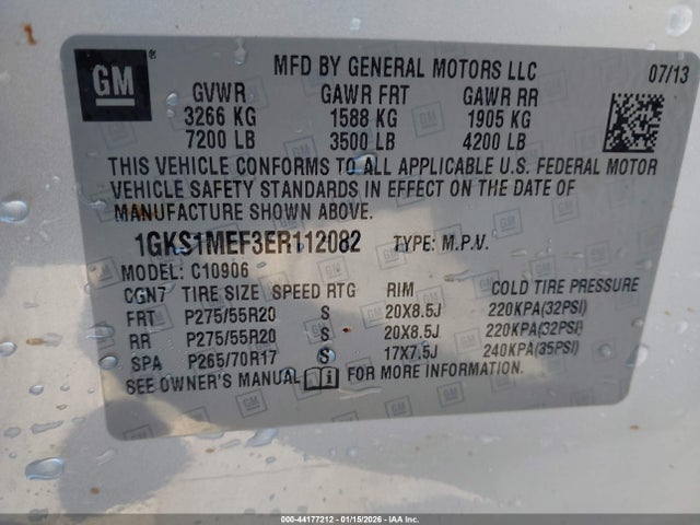 Продажа на аукционе авто 2014 Gmc Yukon Xl 1500 Denali, vin: 1GKS1MEF3ER112082, номер лота: 44177212