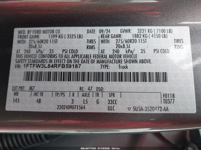 1FTFW3L84RFB59187 Ford F-150 Xlt