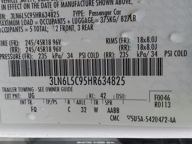 2017 LINCOLN MKZ 3LN6L5C95HR634825 Photo 8