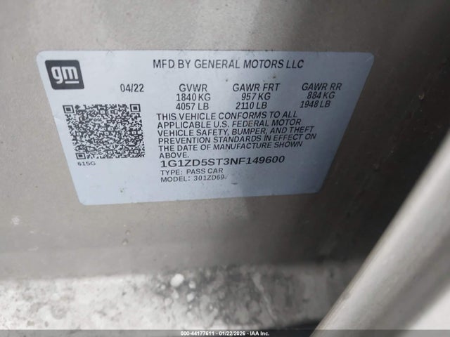 2022 CHEVROLET MALIBU 1G1ZD5ST3NF149600 Photo 8