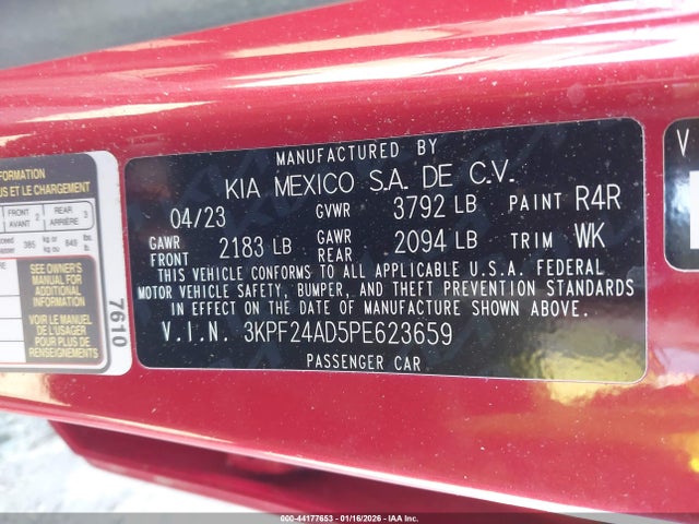 Продаж на аукціоні авто 2023 Kia Forte Lxs, vin: 3KPF24AD5PE623659, номер лоту: 44177653