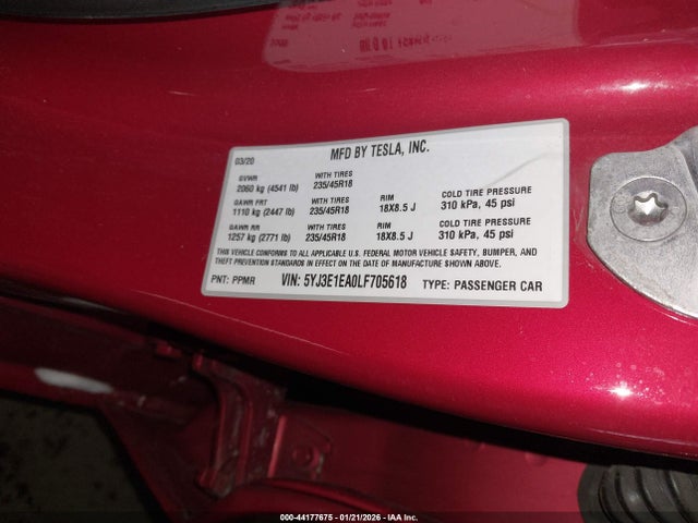 2020 TESLA MODEL 3 5YJ3E1EA0LF705618 Photo 8