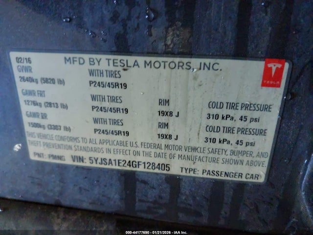 2016 TESLA MODEL S 5YJSA1E24GF128405 Photo 8