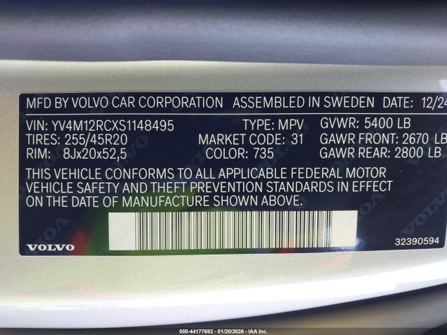 2025 VOLVO XC60 YV4M12RCXS1148495 Photo 8