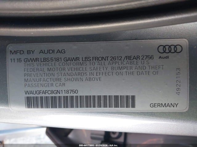 2016 AUDI A6 WAUGFAFC8GN118750 Photo 8