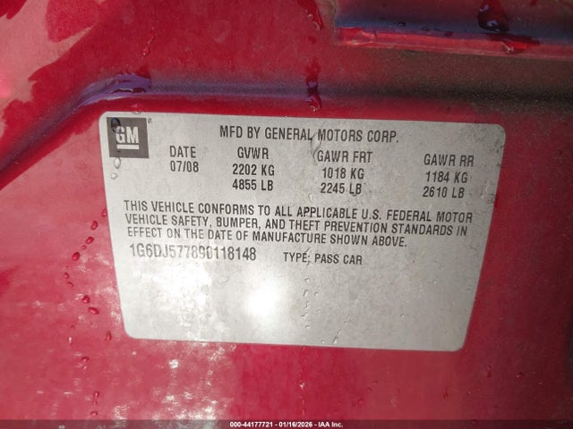 2009 CADILLAC CTS 1G6DJ577890118148 Photo 8