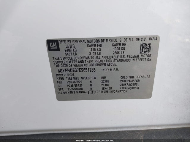 2014 CADILLAC SRX 3GYFNDE37ES651285 Photo 8