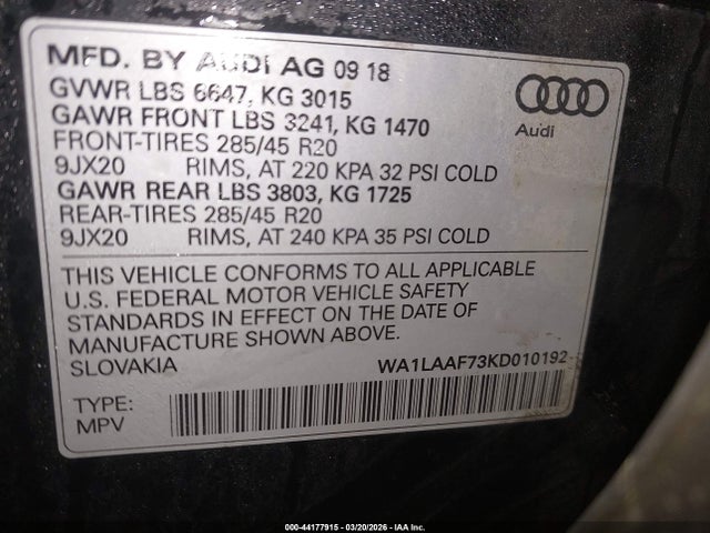 2019 AUDI Q7 WA1LAAF73KD010192 Photo 8
