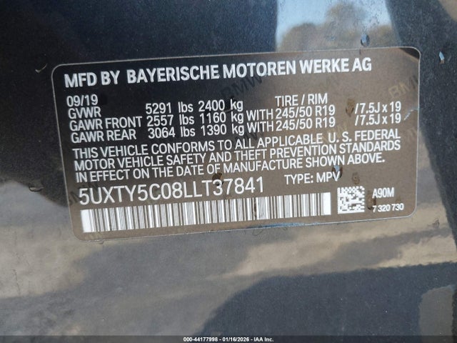 2020 BMW X3 5UXTY5C08LLT37841 Photo 8