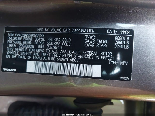 2009 VOLVO XC90 YV4CZ982X91517355 Photo 8