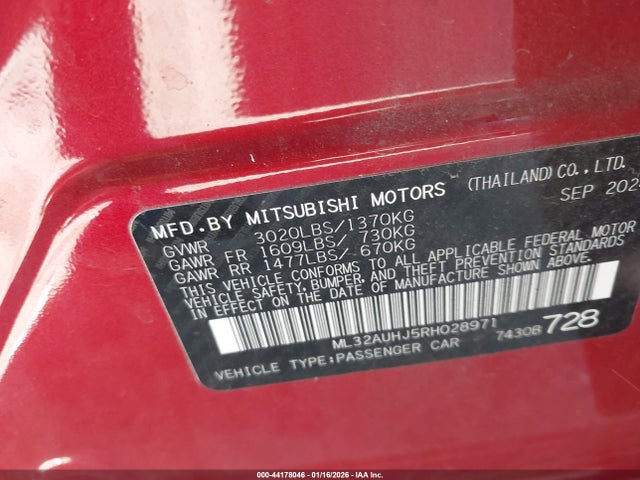 2024 MITSUBISHI MIRAGE ML32AUHJ5RH028971 Photo 8