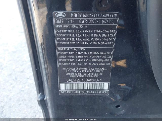 2013 LAND ROVER RANGE ROVER SPORT SALSF2D43DA804074 Photo 8