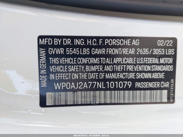 WP0AJ2A77NL101079 Porsche Panamera 4/4 Platinum Edition/platinum Edition