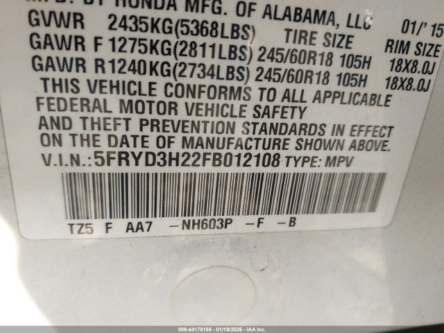 2015 ACURA MDX 5FRYD3H22FB012108 Photo 8