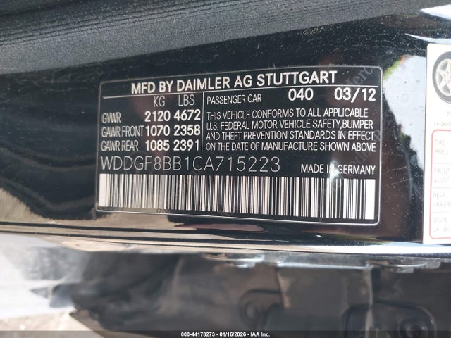 2012 Mercedes-benz C 300 Sport 4matic მანქანა იყიდება აუქციონზე, vin: WDDGF8BB1CA715223, აუქციონის ნომერი: 44178273