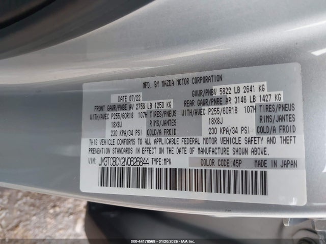 2022 MAZDA CX-9 JM3TCBCY2N0626844 Photo 8