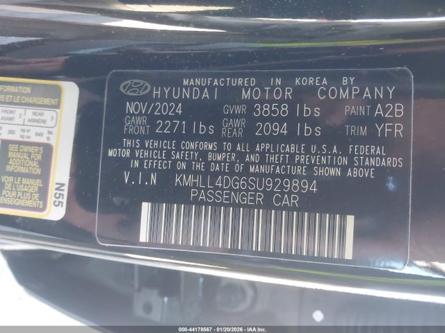 2025 Hyundai Elantra Se მანქანა იყიდება აუქციონზე, vin: KMHLL4DG6SU929894, აუქციონის ნომერი: 44178567