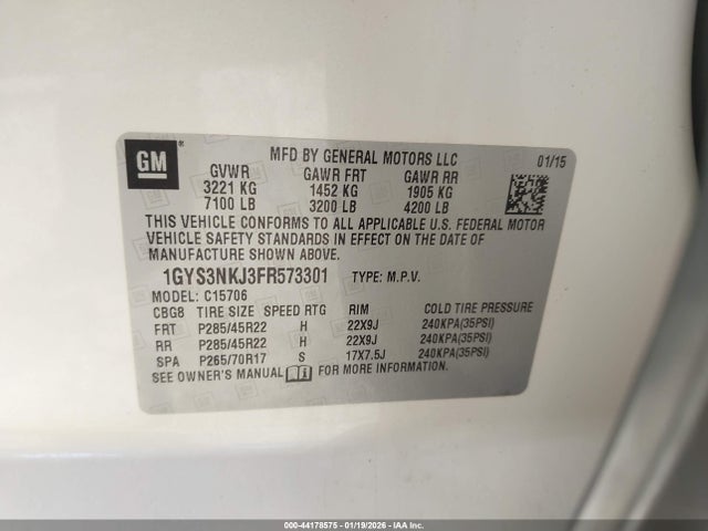 2015 CADILLAC ESCALADE 1GYS3NKJ3FR573301 Photo 8