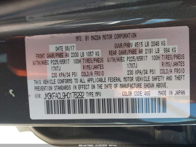 Mazda Cx-5 Touring 2017 JM3KFACL9H0176292 Image 9