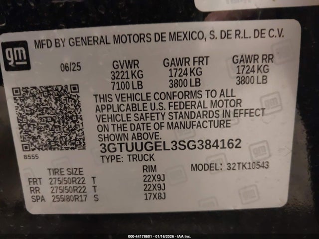 3GTUUGEL3SG384162 GMC Sierra 1500 4wd Short Box Denali