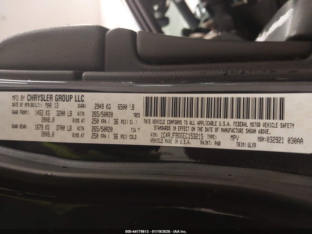 2014 Jeep Grand Cherokee Limited მანქანა იყიდება აუქციონზე, vin: 1C4RJFBG6EC153215, აუქციონის ნომერი: 44178613
