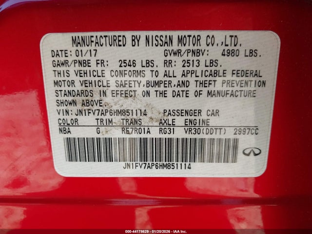 2017 INFINITI Q50 JN1FV7AP6HM851114 Photo 8