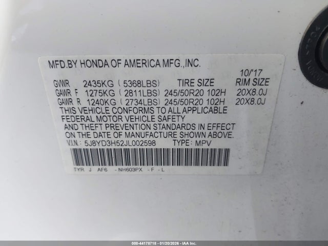 2018 ACURA MDX 5J8YD3H52JL002598 Photo 8