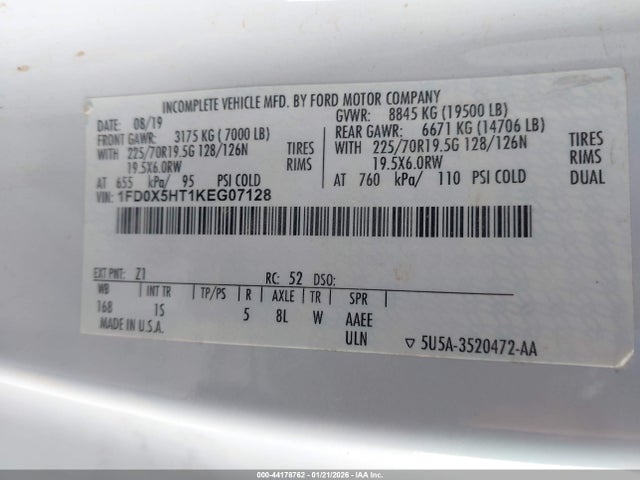 Ford F-550 Chassis Xl 2019 1FD0X5HT1KEG07128 Image 7