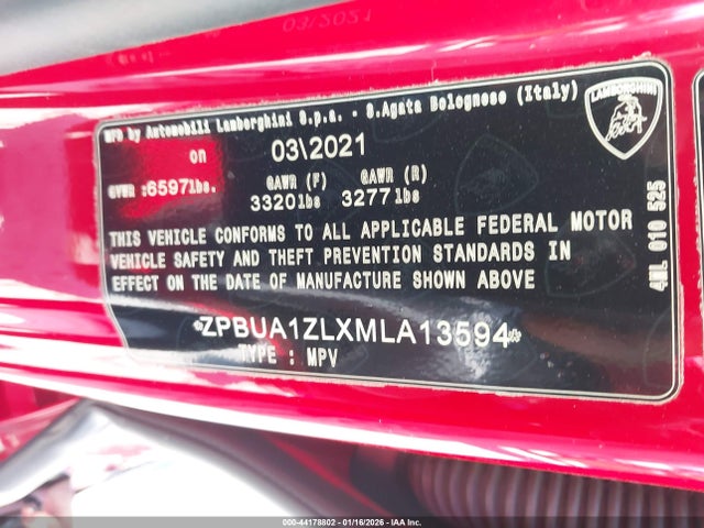 2021 LAMBORGHINI URUS ZPBUA1ZLXMLA13594 Photo 8