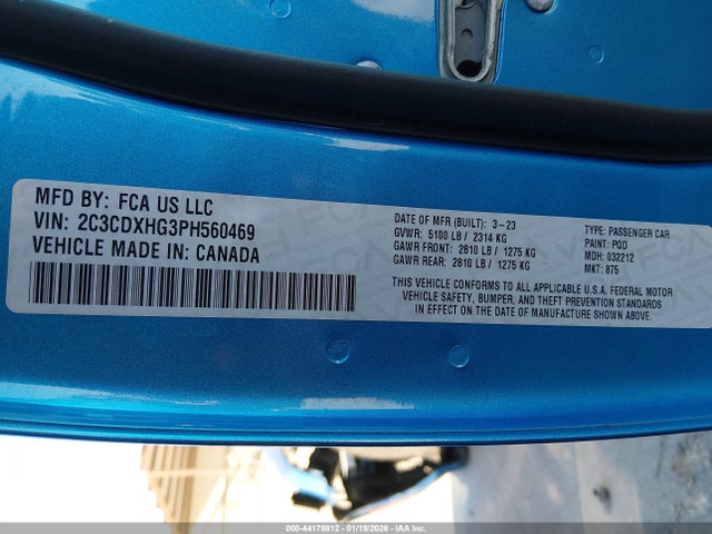 2023 DODGE CHARGER 2C3CDXHG3PH560469 Photo 8