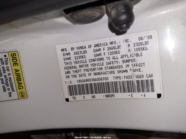 2009 ACURA TL 19UUA96539A006700 Photo 8