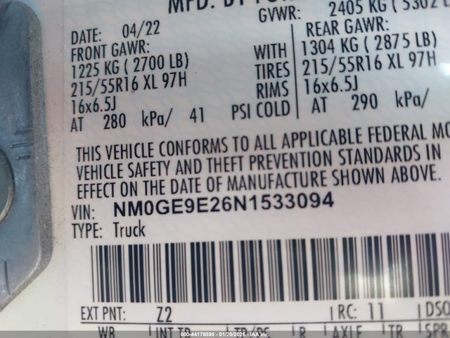 2022 FORD TRANSIT CONNECT NM0GE9E26N1533094 Photo 8