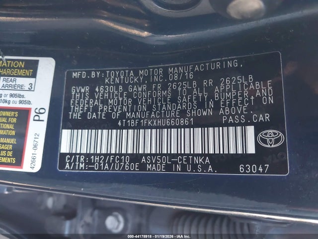 Toyota CAMRY LE 2017 4T1BF1FKXHU660861 Image 9