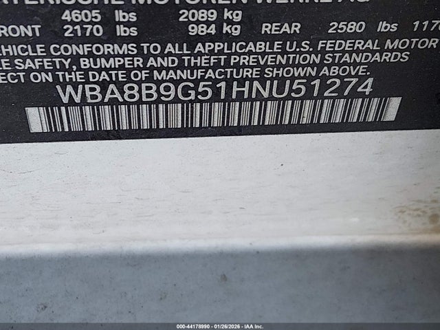 WBA8B9G51HNU51274 BMW 330I