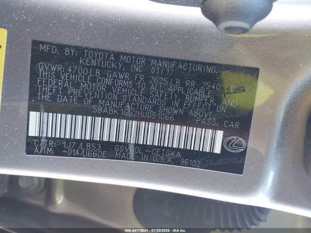 2017 LEXUS ES 350 58ABK1GG2HU051066 Photo 8