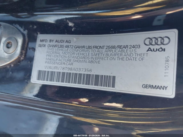 2008 AUDI S5 WAURV78T98A037356 Photo 8