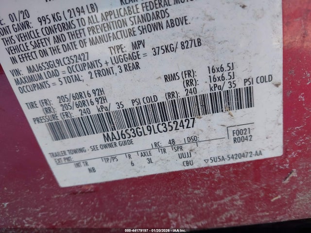 2020 FORD ECOSPORT MAJ6S3GL9LC352427 Photo 8
