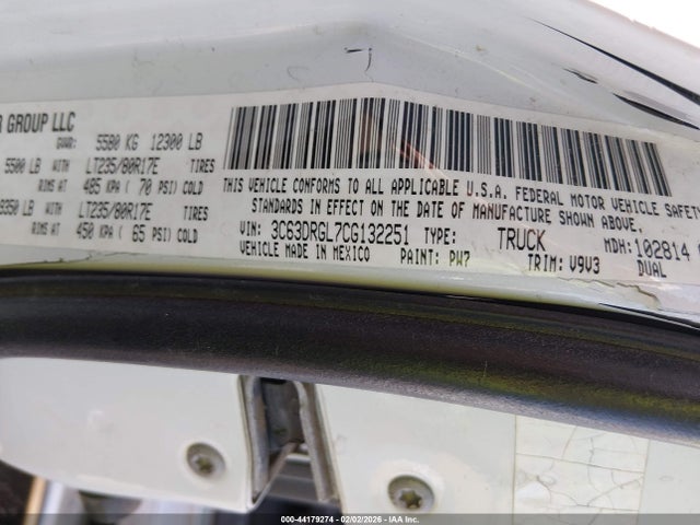 Продаж на аукціоні авто 2012 Ram 3500 St, vin: 3C63DRGL7CG132251, номер лоту: 44179274