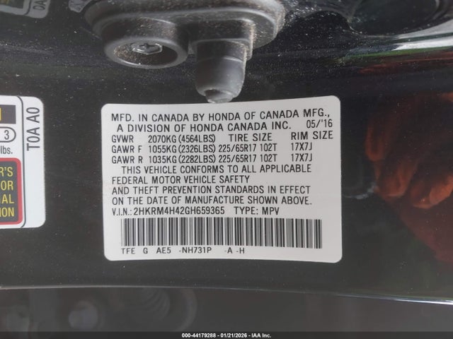 2HKRM4H42GH659365 Honda CR-V SE