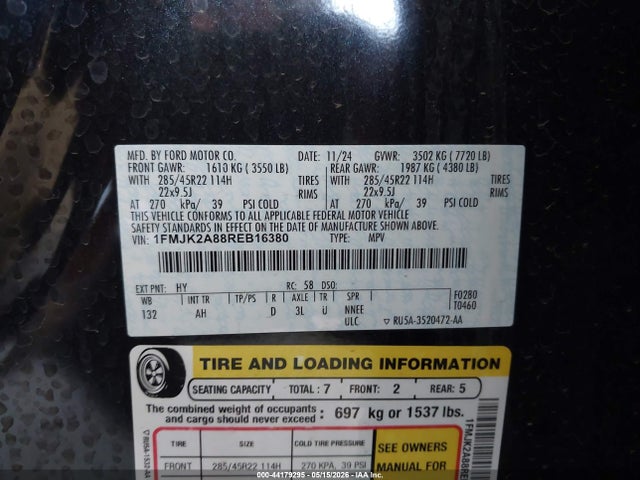 1FMJK2A88REB16380 Ford Expedition Limited Max