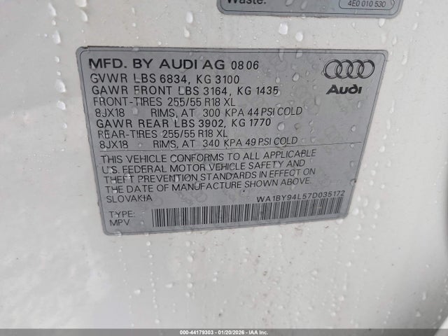 2007 AUDI Q7 WA1BY94L57D035172 Photo 8