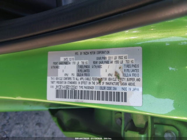 Aukcja sprzedaży 2011 Mazda Mazda2 Sport, vin: JM1DE1HY8B0122241, numer aukcji: 44179335