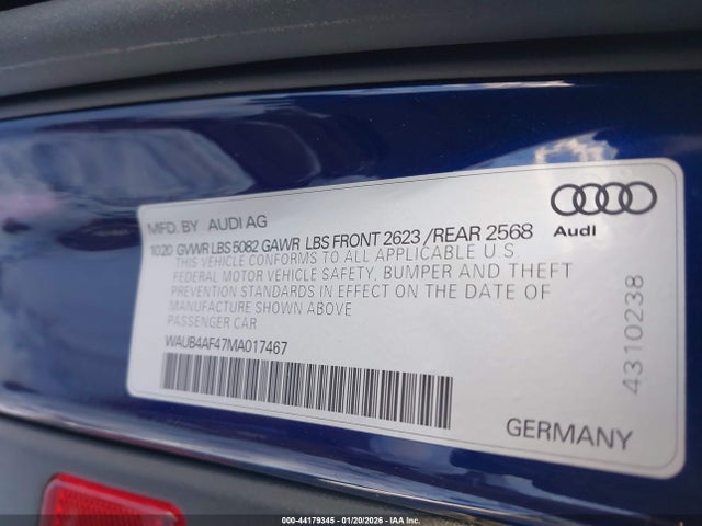 2021 AUDI S4 WAUB4AF47MA017467 Photo 8